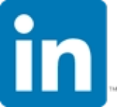 Blue square with a white lowercase "in" logo.
